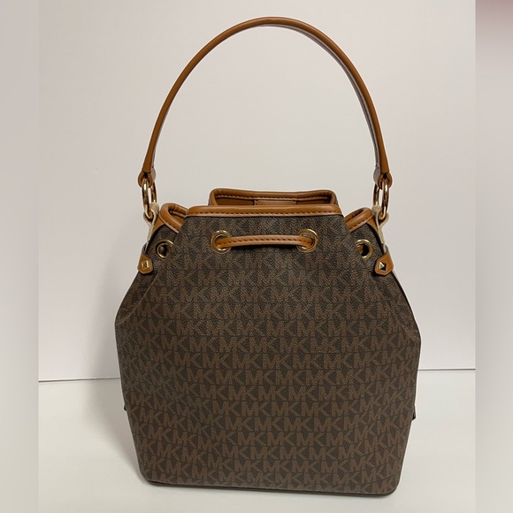 Michael kors Maeve bucket messenger bag purse brown acorn - Picture 7 of 12